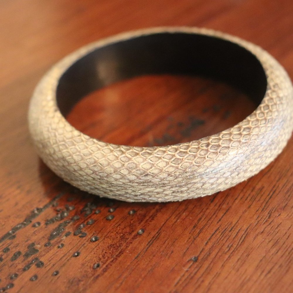 Grey Snakeskin bangle  light weight